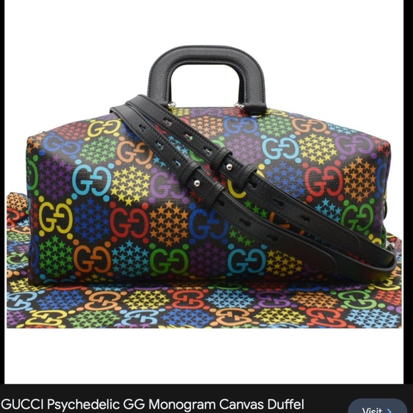GUCCI Psychedelic GG Monogram Canvas Duffel Travel Bag - Picture 1 of 10